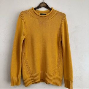 J. Crew 1988 Always Sweater Rolled Neck Mock Neck Chunky Mustard Medium